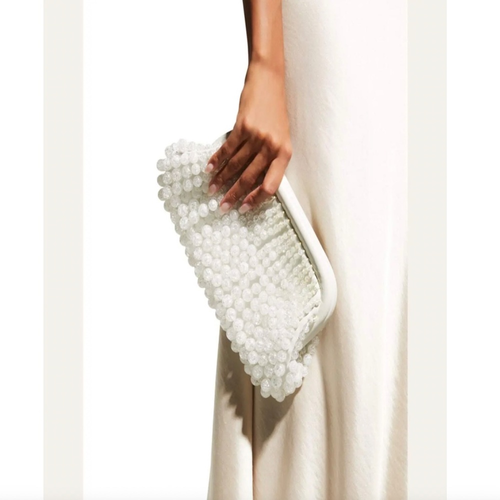 Cult Gaia Nia beaded Leather clutch
